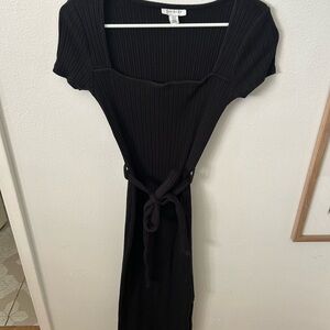 Top shop Black Ribbed Midi Dress